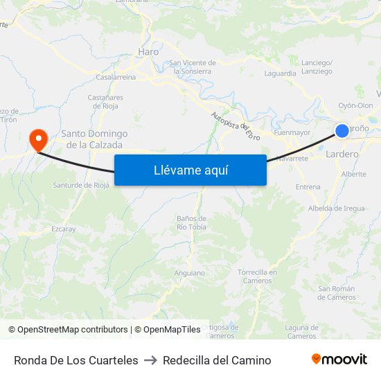 Ronda De Los Cuarteles to Redecilla del Camino map