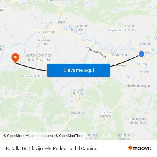Batalla De Clavijo to Redecilla del Camino map