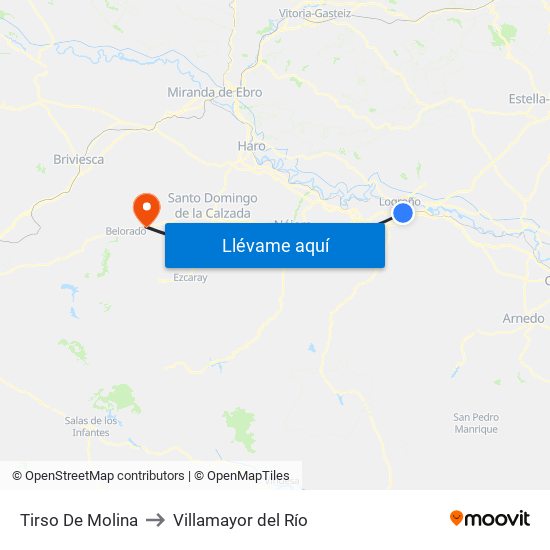 Tirso De Molina to Villamayor del Río map