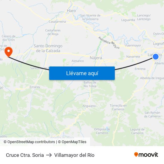 Cruce Ctra. Soria to Villamayor del Río map