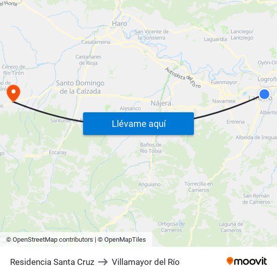 Residencia Santa Cruz to Villamayor del Río map
