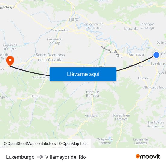 Luxemburgo to Villamayor del Río map