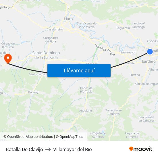 Batalla De Clavijo to Villamayor del Río map