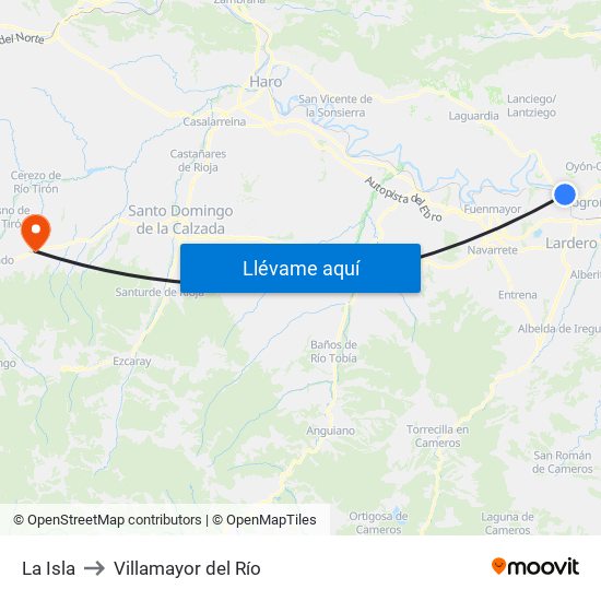 La Isla to Villamayor del Río map