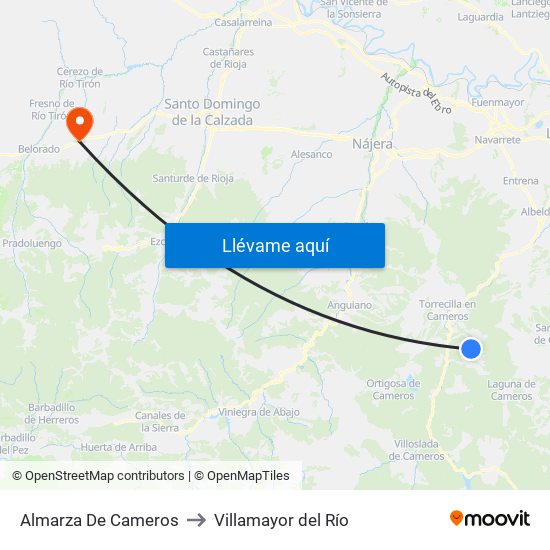 Almarza De Cameros to Villamayor del Río map