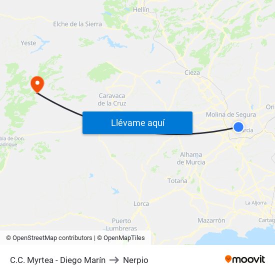 C.C. Myrtea - Diego Marín to Nerpio map