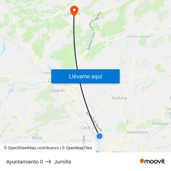 Ayuntamiento II to Jumilla map