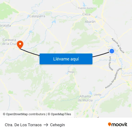 Ctra. De Los Torraos to Cehegín map