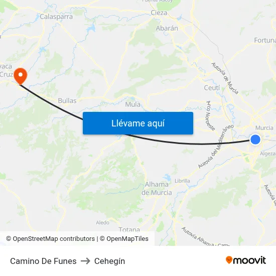Camino De Funes to Cehegín map