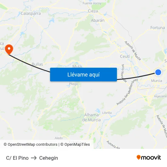 C/ El Pino to Cehegín map