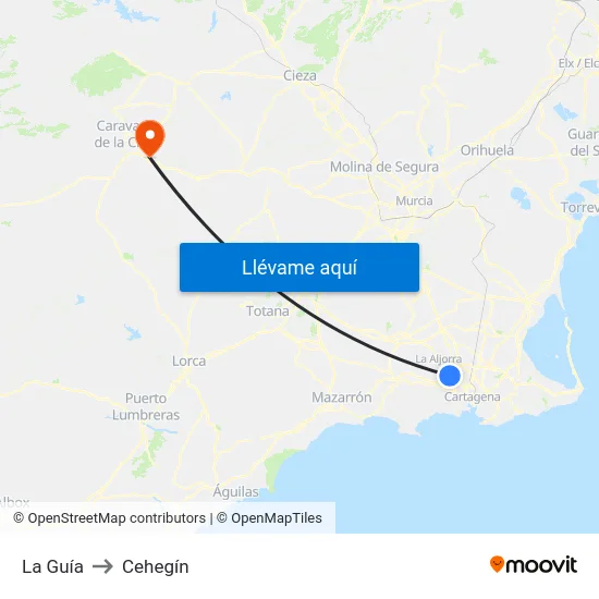 La Guía to Cehegín map