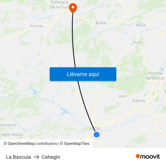 La Báscula to Cehegín map