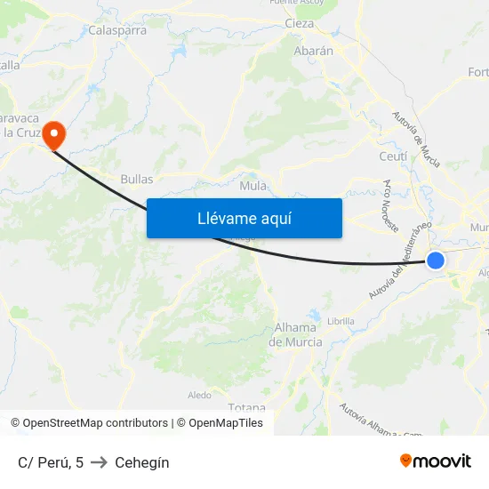 C/ Perú, 5 to Cehegín map