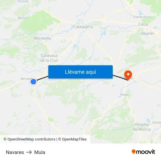 Navares to Mula map