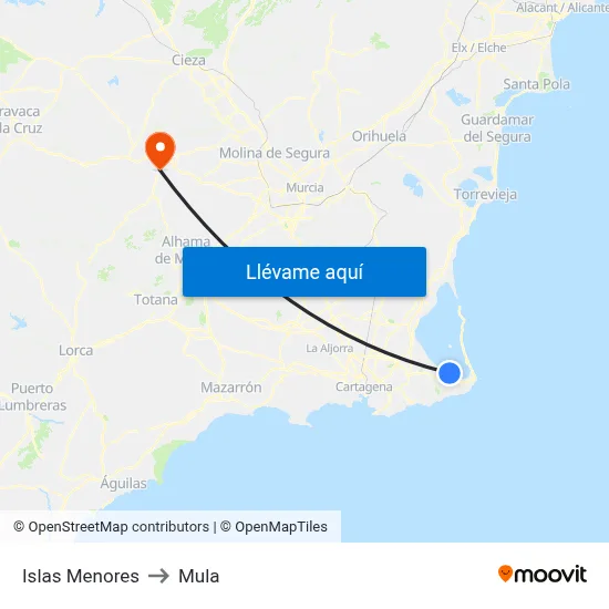 Islas Menores to Mula map