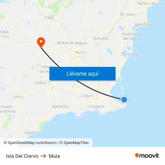 Isla Del Ciervo to Mula map