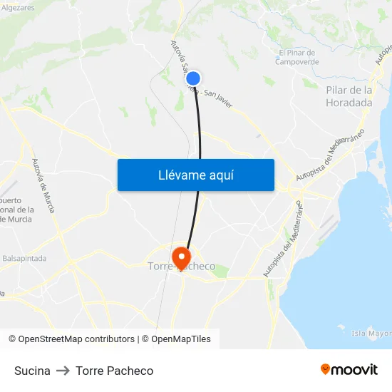 Sucina to Torre Pacheco map