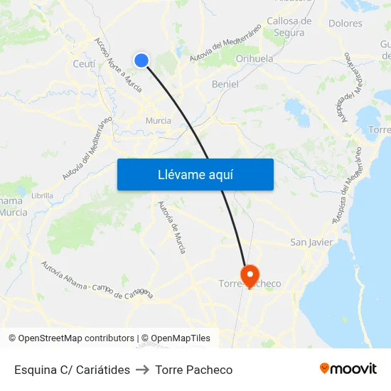 Esquina C/ Cariátides to Torre Pacheco map