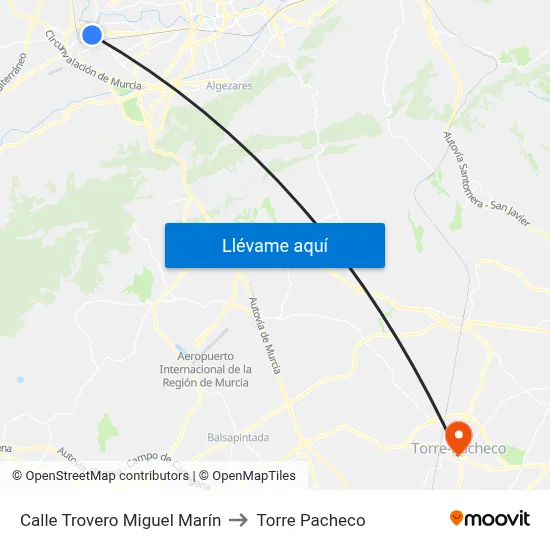 Calle Trovero Miguel Marín to Torre Pacheco map