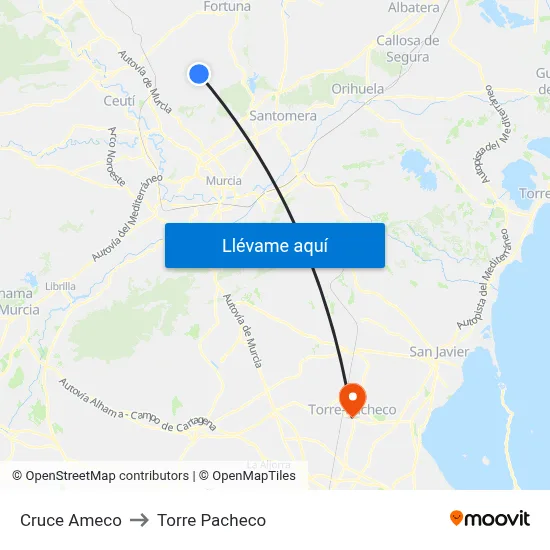 Cruce Ameco to Torre Pacheco map