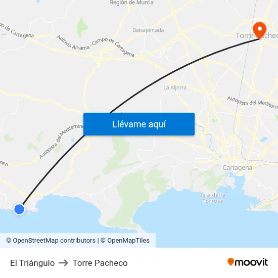 El Triángulo to Torre Pacheco map
