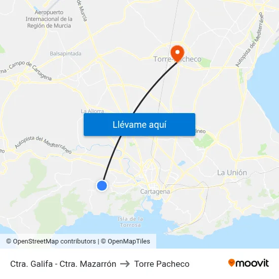 Ctra. Galifa - Ctra. Mazarrón to Torre Pacheco map