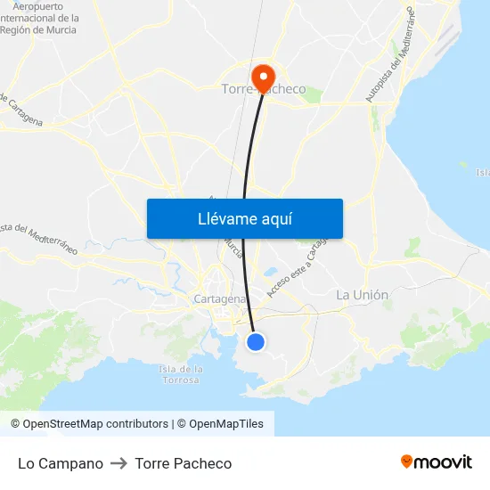 Lo Campano to Torre Pacheco map