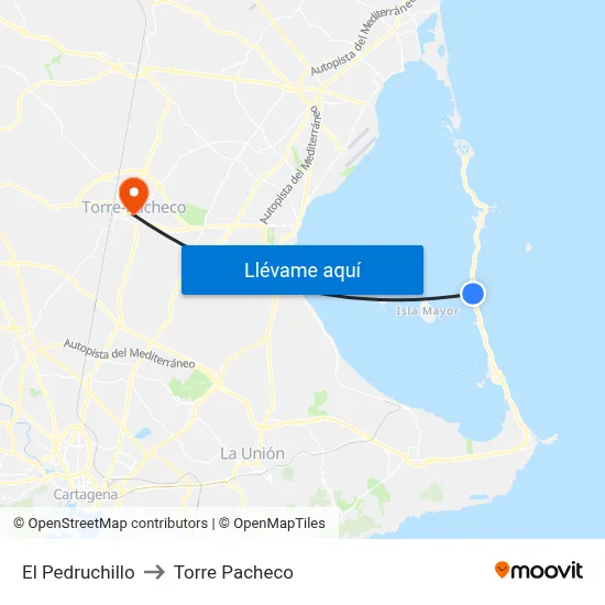 El Pedruchillo to Torre Pacheco map