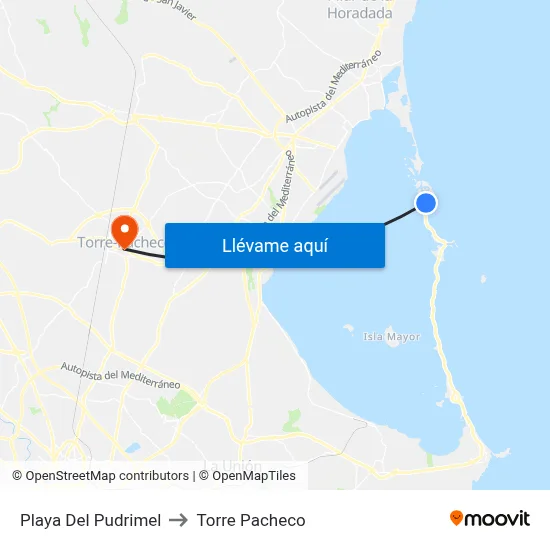 Playa Del Pudrimel to Torre Pacheco map