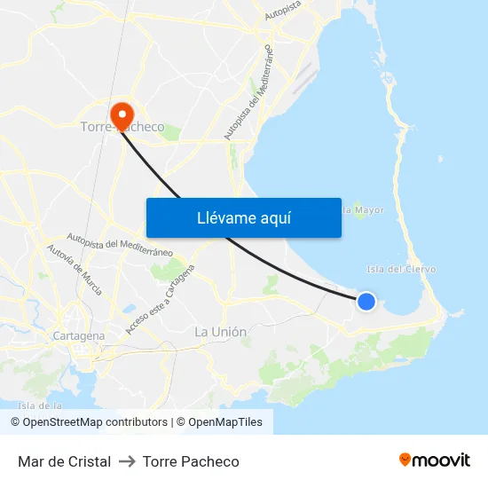 Mar de Cristal to Torre Pacheco map