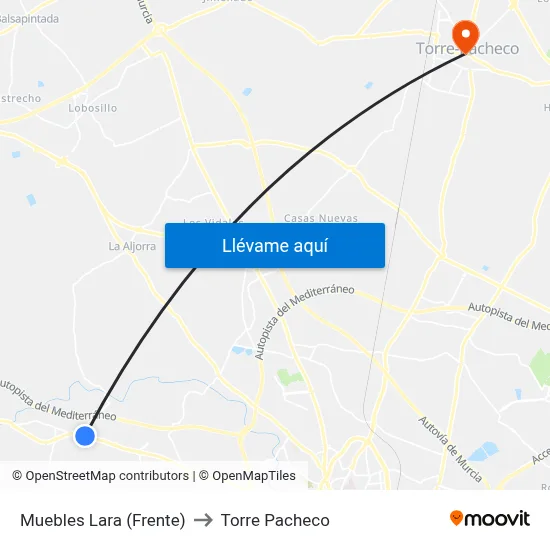 Muebles Lara (Frente) to Torre Pacheco map