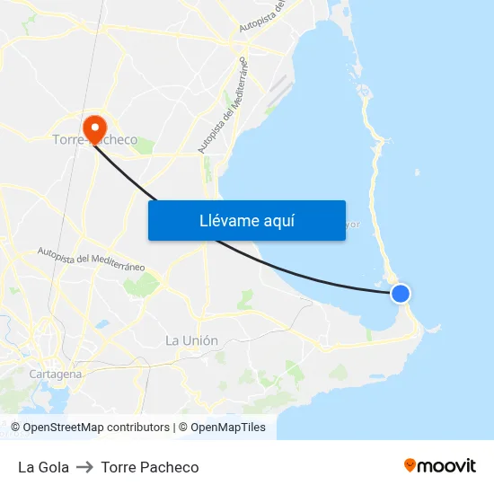 La Gola to Torre Pacheco map