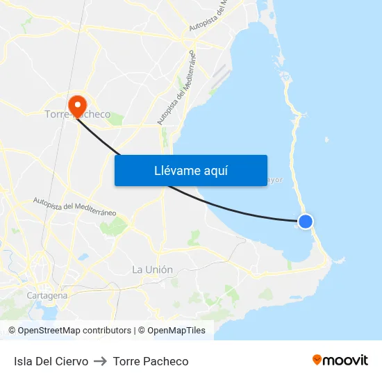 Isla Del Ciervo to Torre Pacheco map