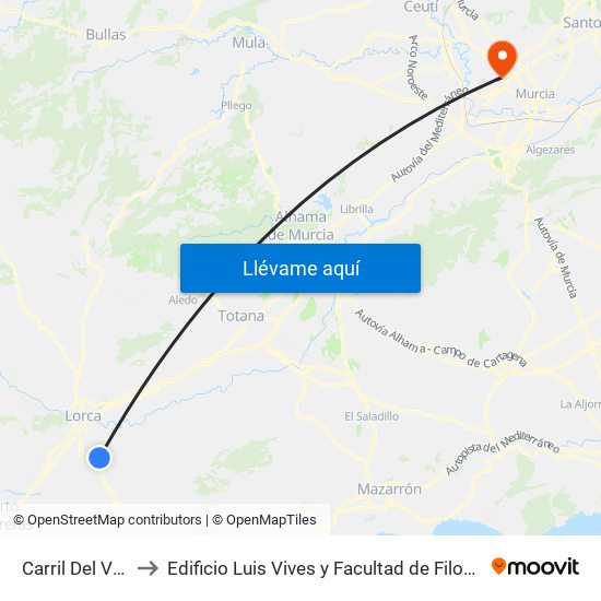 Carril Del Vela to Edificio Luis Vives y Facultad de Filosofía map