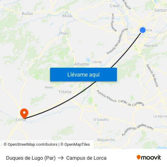 Duques de Lugo (Par) to Campus de Lorca map