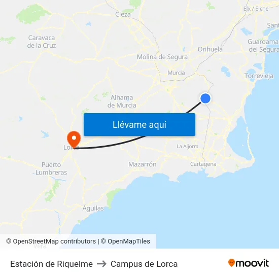 Estación de Riquelme to Campus de Lorca map