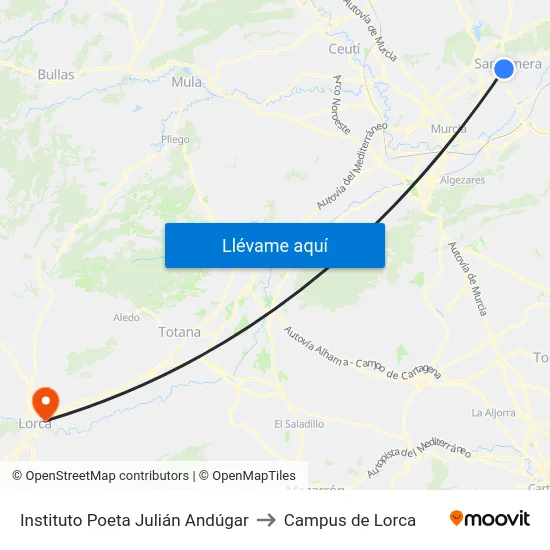 Instituto Poeta Julián Andúgar to Campus de Lorca map