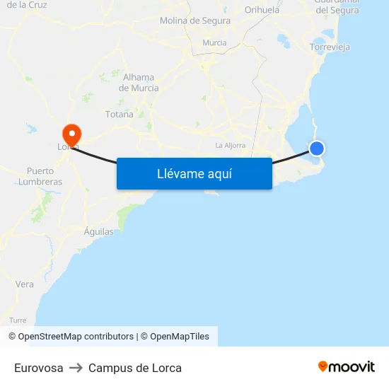 Eurovosa to Campus de Lorca map