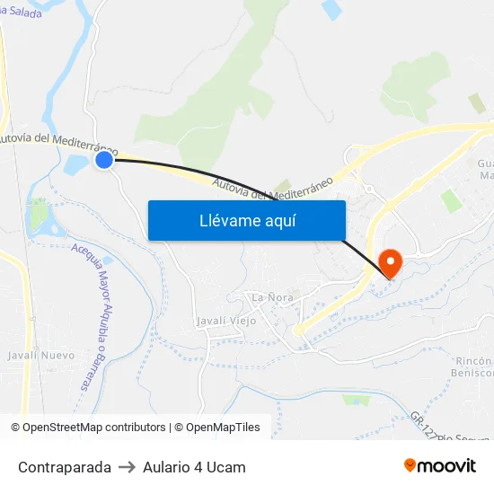 Contraparada to Aulario 4 Ucam map