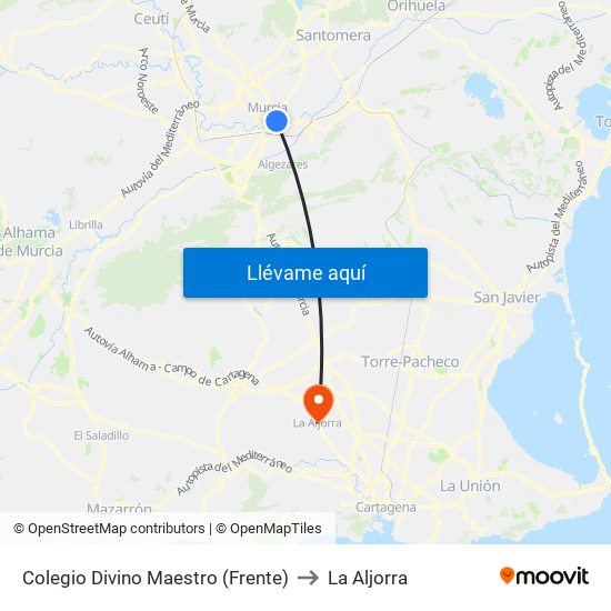 Colegio Divino Maestro (Frente) to La Aljorra map