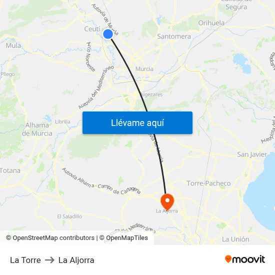 La Torre to La Aljorra map