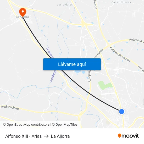 Alfonso XIII - Arias to La Aljorra map