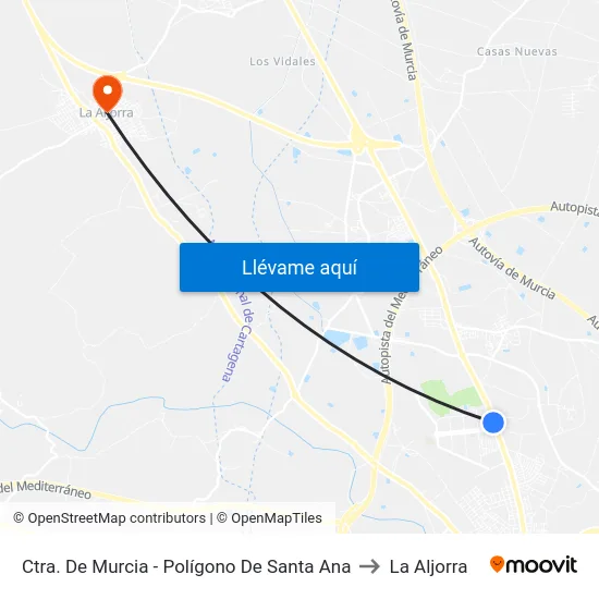 Ctra. De Murcia - Polígono De Santa Ana to La Aljorra map