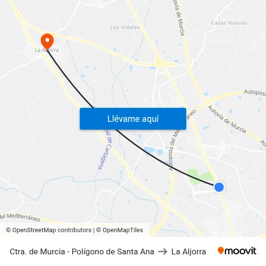 Ctra. de Murcia - Polígono de Santa Ana to La Aljorra map