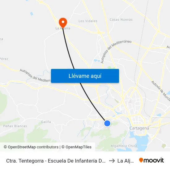 Ctra. Tentegorra - Escuela De Infantería De Marina to La Aljorra map