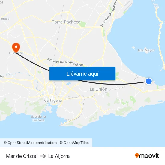 Mar de Cristal to La Aljorra map