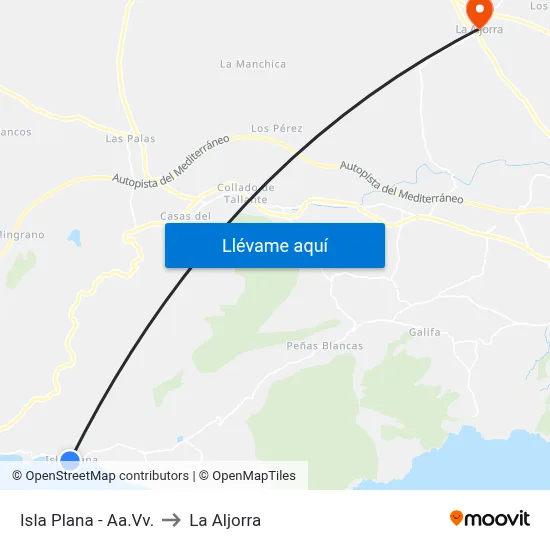 Isla Plana - Aa.Vv. to La Aljorra map