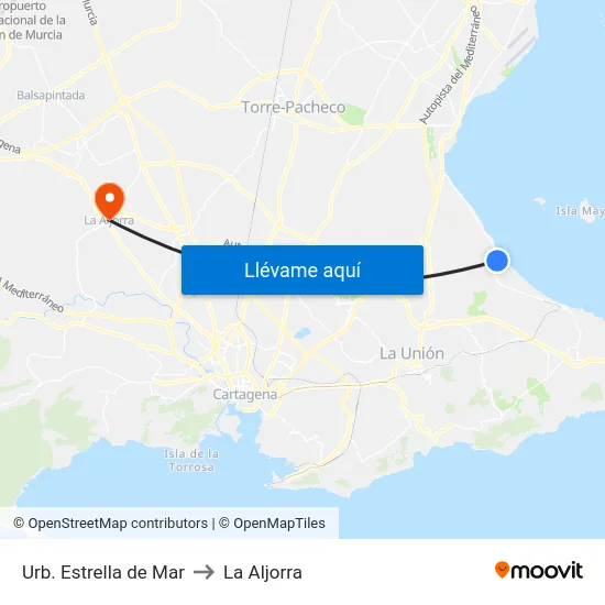 Urb. Estrella de Mar to La Aljorra map