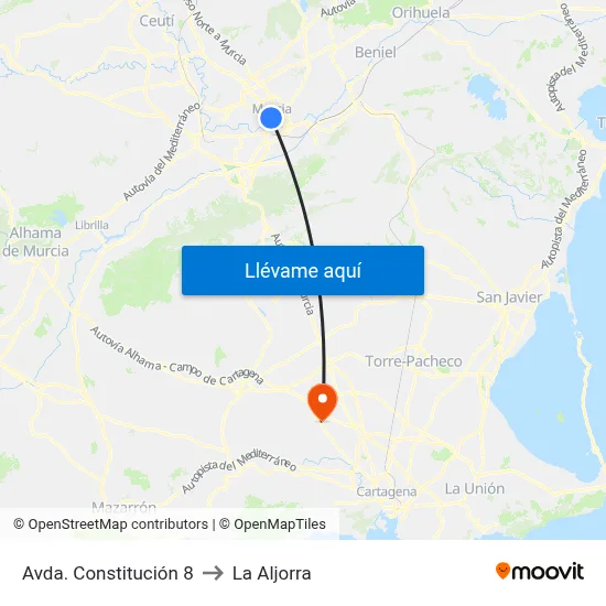 Avda. Constitución 8 to La Aljorra map