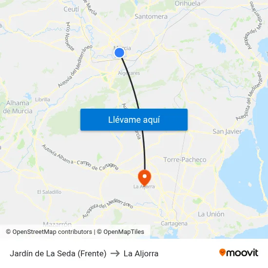 Jardín de La Seda (Frente) to La Aljorra map